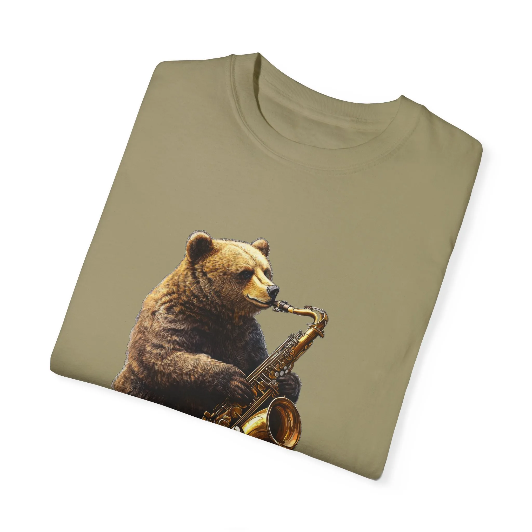 Jazz Bear Unisex Garment-Dyed T-Shirt - Image 2