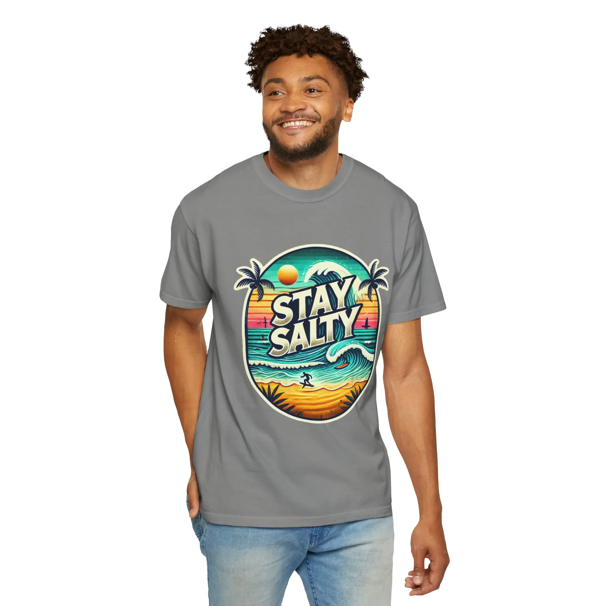 Stay Salty Unisex Garment-Dyed T-Shirt – Perfect for Beach Lovers & Summer Vibes - Image 32