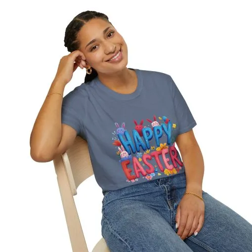 Easter Joy Unisex Softstyle T-Shirt - Spring Floral Design - Image 35