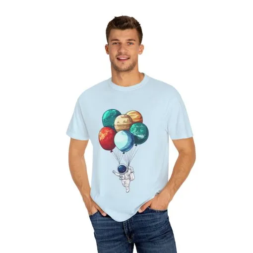 Astronauts and Planets Graphic T-Shirt - Unisex Garment-Dyed Tee - Image 15
