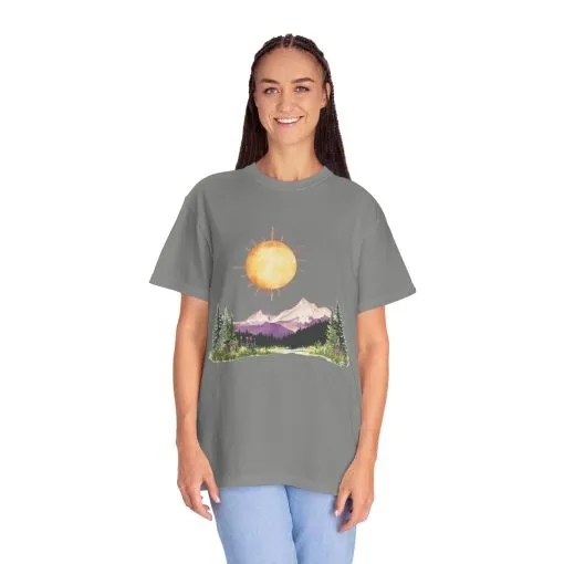 Sunrise Mountain Unisex T-shirt - Nature Lovers Tee - Image 28