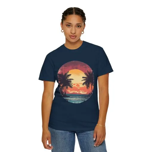 Unisex Garment-Dyed T-shirt | Sunset Beach Vibes Tee - Image 24