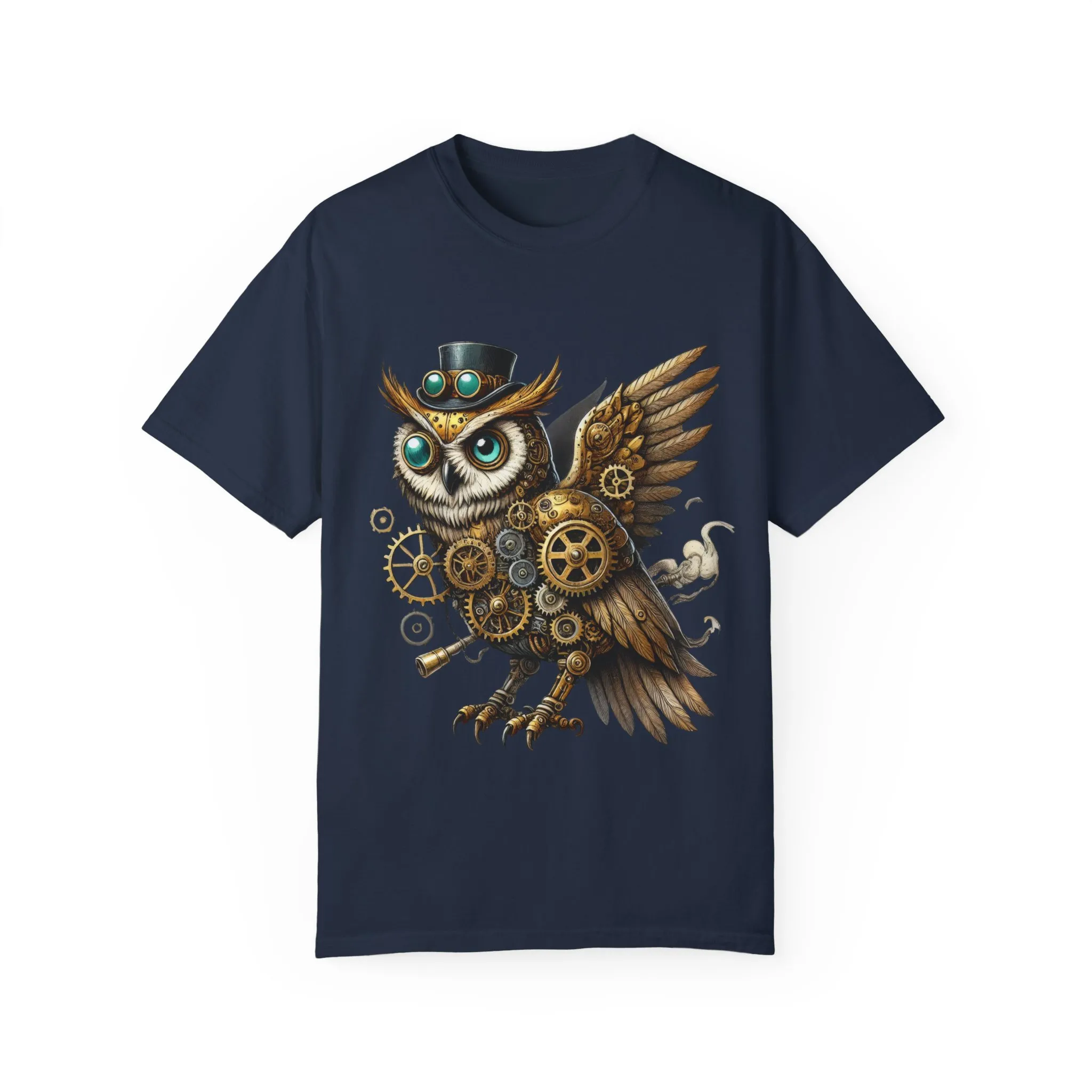 Steampunk Owl Unisex Garment-Dyed T-Shirt - Image 37