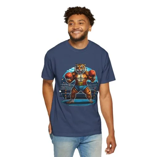 Boxing Tiger Unisex Garment-Dyed T-shirt | Sporty, Bold Graphic Tee for Animal Lovers - Image 44