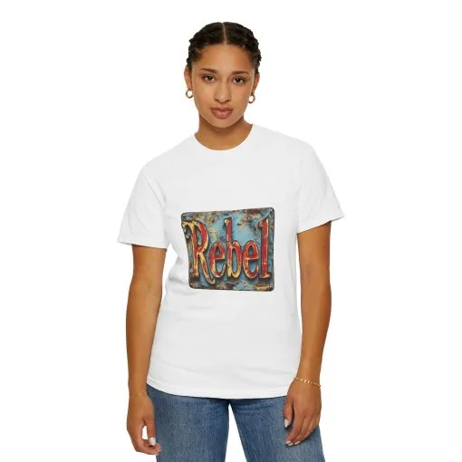 Rebel Unisex Garment-Dyed T-Shirt - Vintage Style Graphic Tee - Image 8