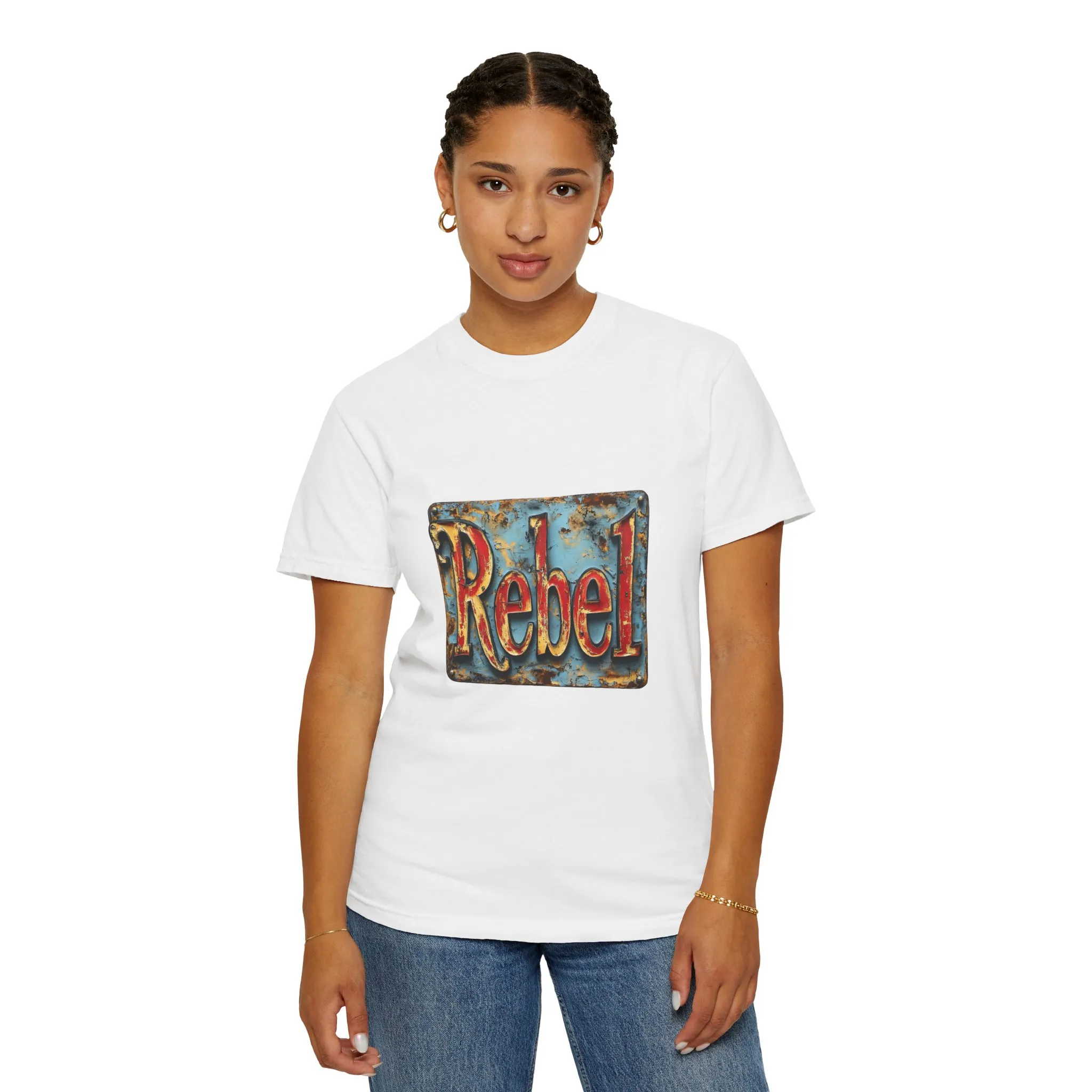 Rebel Unisex Garment-Dyed T-Shirt - Vintage Style Graphic Tee - Image 8