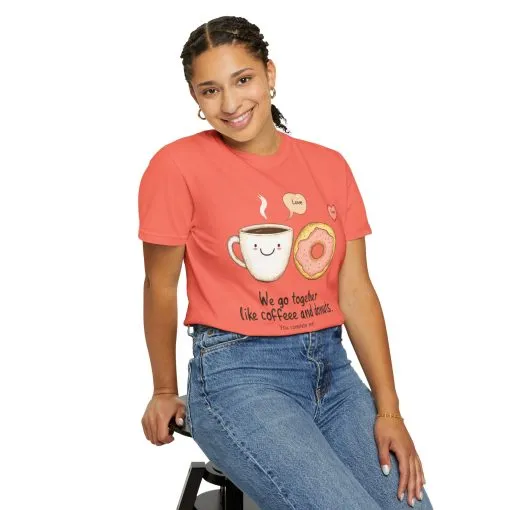 Coffee and Donuts Love Unisex T-Shirt | Cute Foodie Gift | Perfect for Valentine's Day & Everyday Wear - Image 12