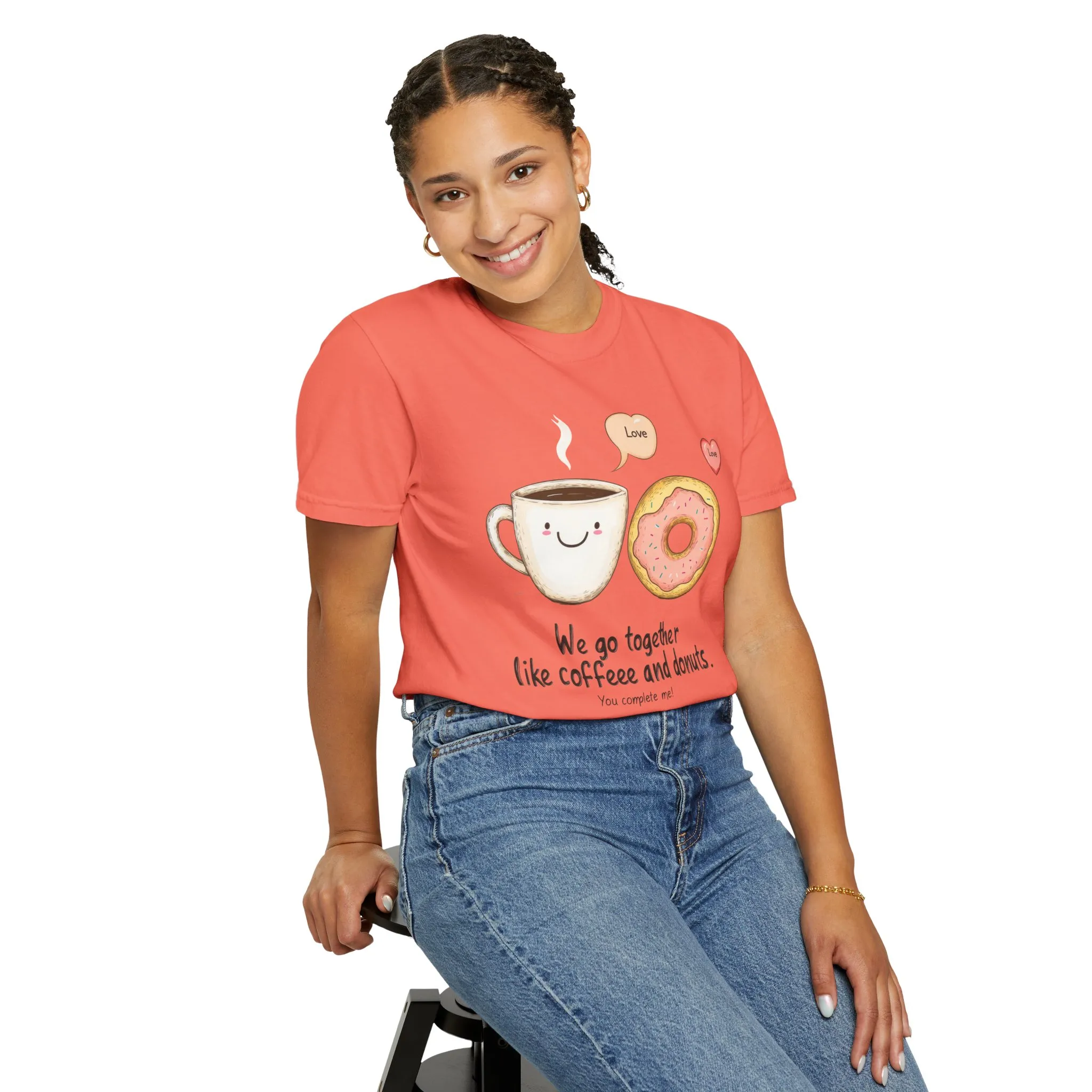 Coffee and Donuts Love Unisex T-Shirt | Cute Foodie Gift | Perfect for Valentine's Day & Everyday Wear - Image 12