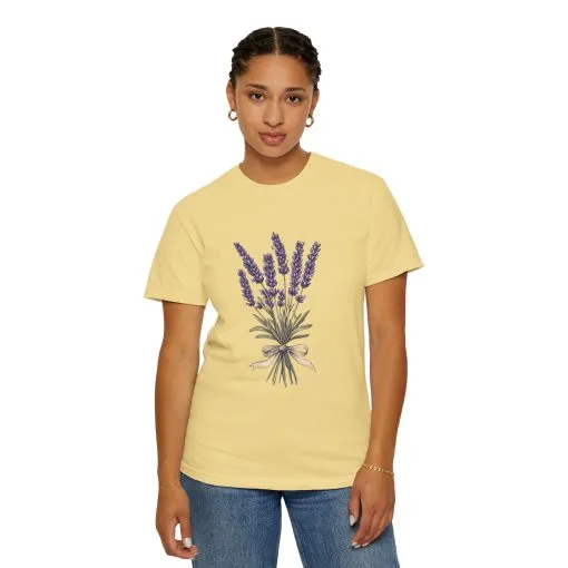 Lavender Bouquet Unisex Garment-Dyed T-Shirt - Nature-Inspired Tee for Relaxation and Everyday Comfort - Image 16