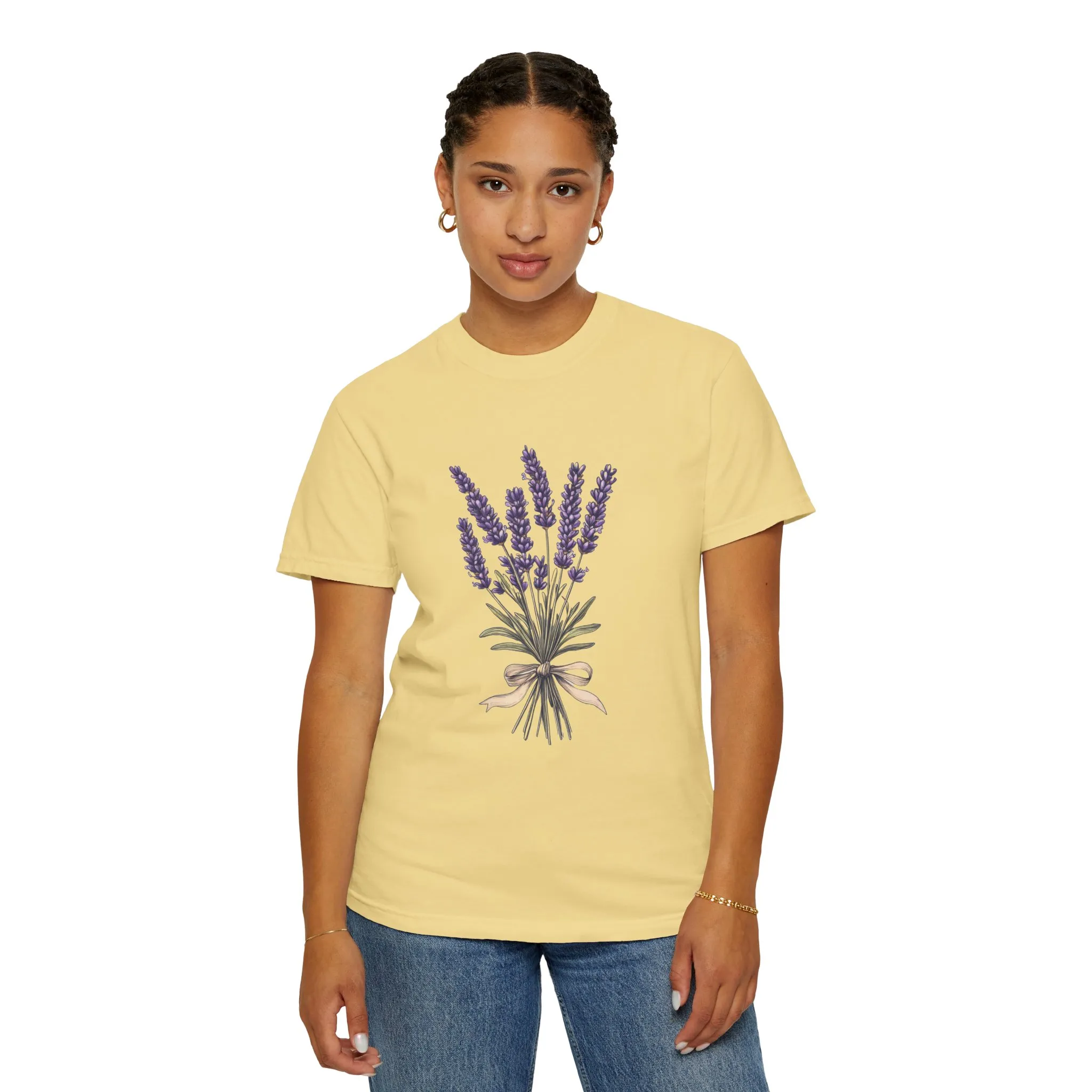 Lavender Bouquet Unisex Garment-Dyed T-Shirt - Nature-Inspired Tee for Relaxation and Everyday Comfort - Image 16