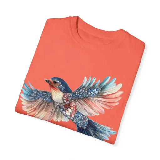 Colorful Bird Art Unisex T-Shirt - Nature-Inspired Garment-Dyed Tee - Image 10