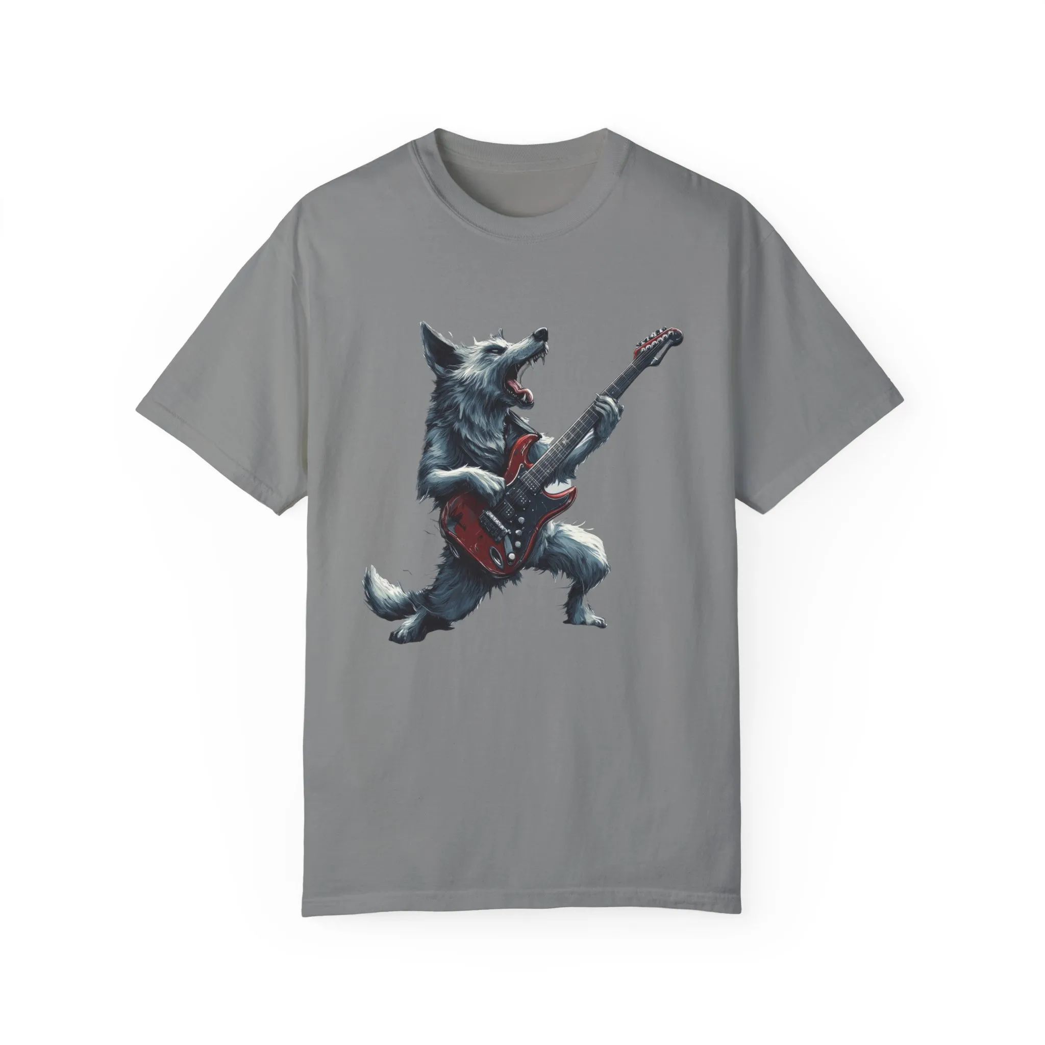 Rocking Wolf Unisex Garment-Dyed T-Shirt - Music Lover's Tee - Image 17