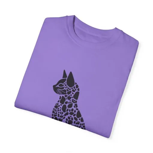Unisex Cat Lover T-Shirt | Vintage Garment-Dyed Tee with Paw Print Cat Silhouette - Image 23