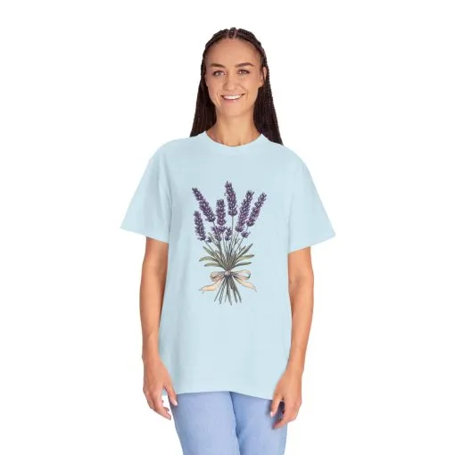 Lavender Bouquet Unisex Garment-Dyed T-Shirt - Nature-Inspired Tee for Relaxation and Everyday Comfort - Image 23