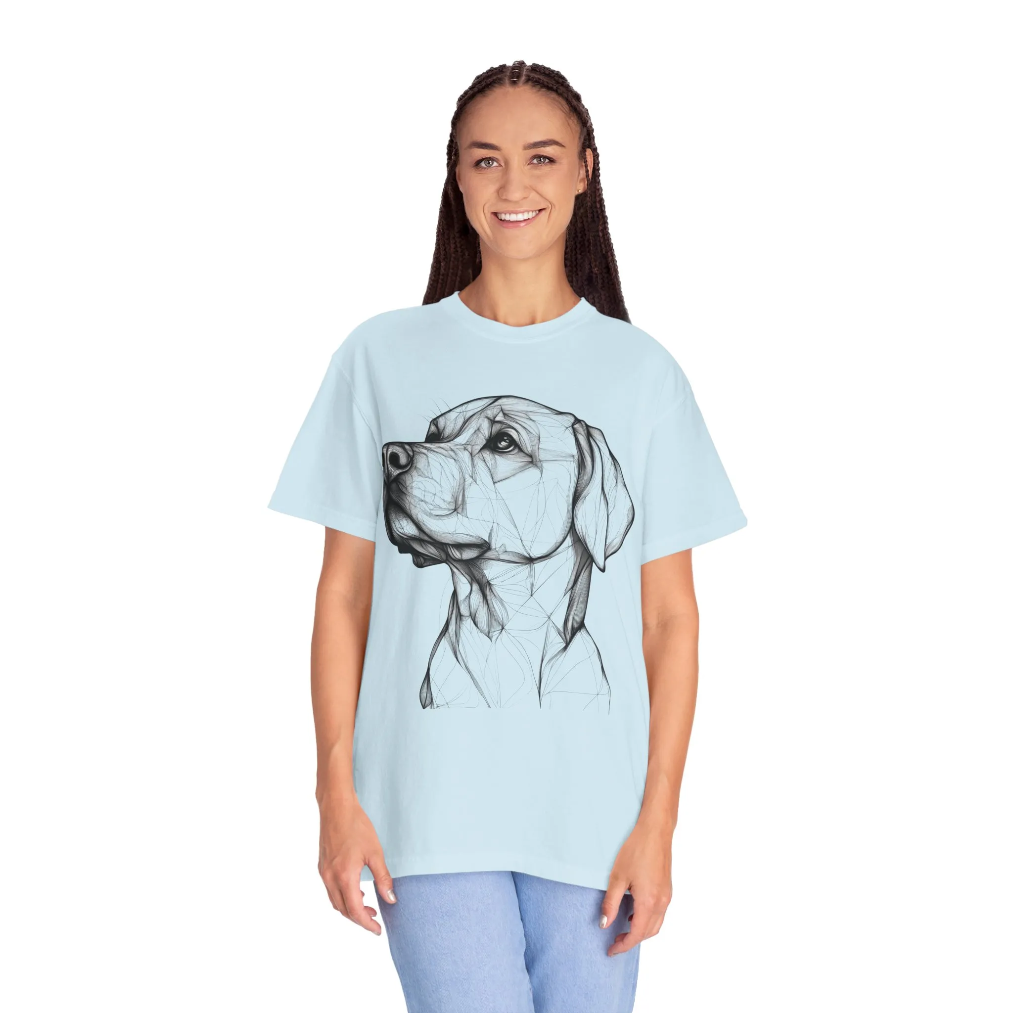 Stylish Dog Portrait Unisex Garment-Dyed T-Shirt - Image 16