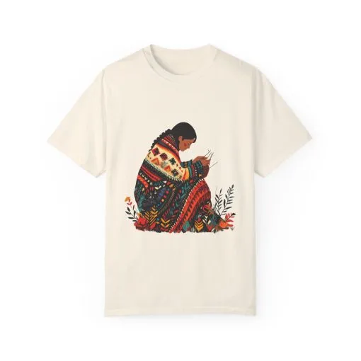 Cultural Heritage Unisex Garment-Dyed T-Shirt - Artisan Design - Image 9