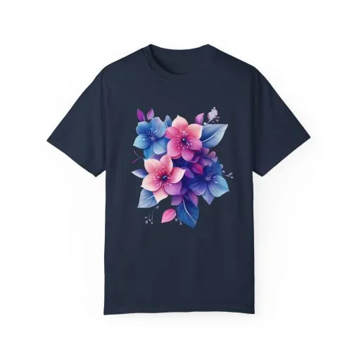 Floral Vibe Unisex Garment-Dyed T-Shirt | Comfortable, Stylish Tee for Nature Lovers - Image 28
