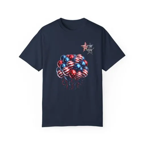 Patriotic Balloon T-Shirt | Unisex Garment-Dyed Tee for Independence Day Celebrations - Image 17