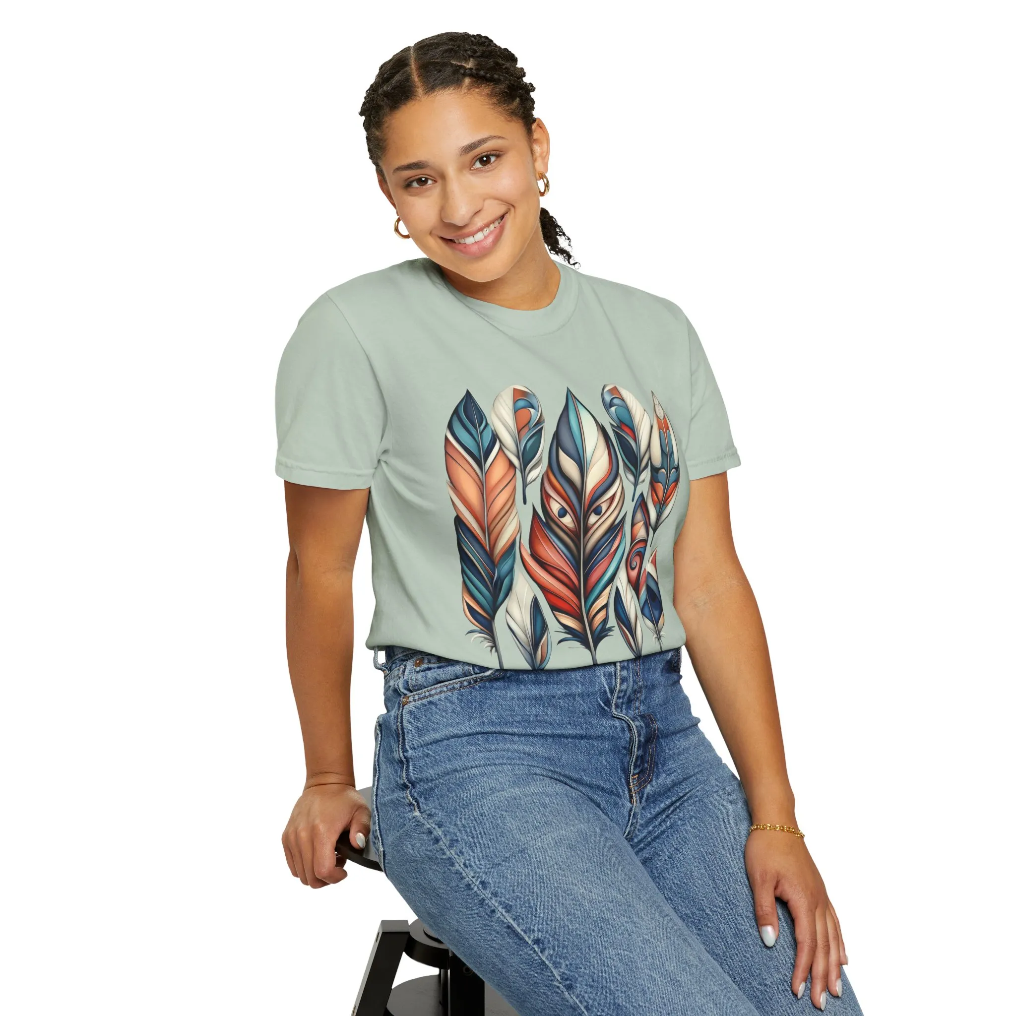 Bohemian Feathers Unisex T-Shirt - Artistic Nature Design - Image 24