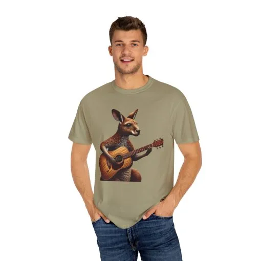 Cool Kangaroo Playing Guitar Unisex T-Shirt - Unique Gift for Music Lovers - Image 3