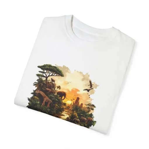 Adventure-Inspired Unisex Garment-Dyed T-Shirt with Nature Scene - Image 6