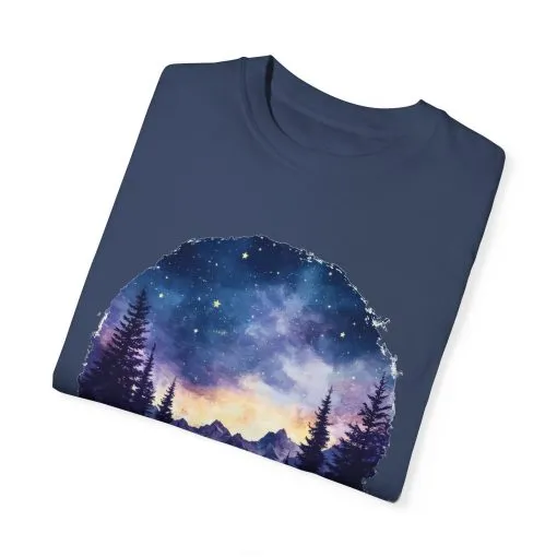 Campfire Night Sky Unisex Garment-Dyed T-Shirt - Image 26