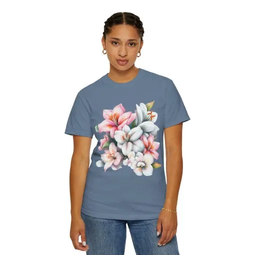 Floral Elegance Unisex Garment-Dyed T-Shirt - Perfect for Spring Celebrations - Image 35