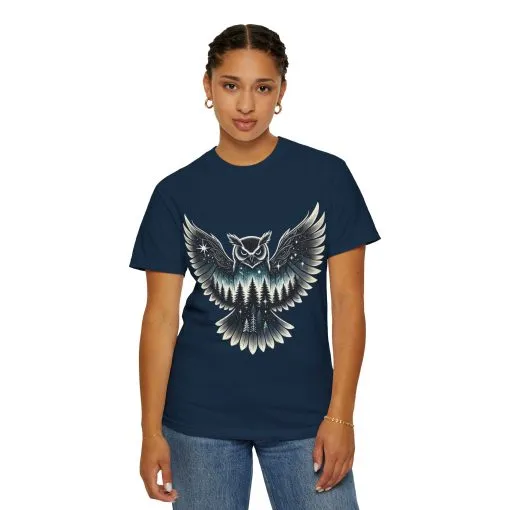 Unisex Garment-Dyed Owl T-Shirt | Nature-Inspired Design for Outdoor Lovers - Image 28