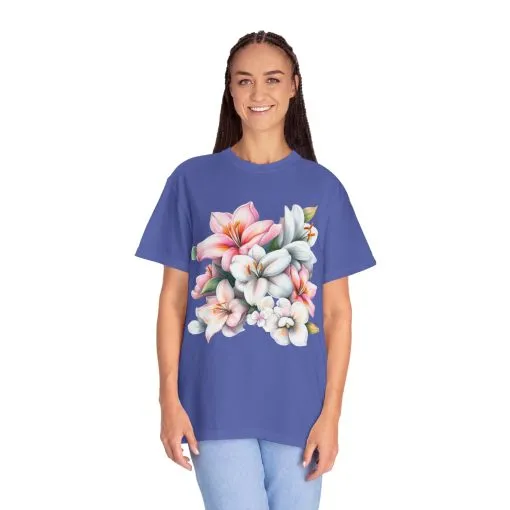 Floral Elegance Unisex Garment-Dyed T-Shirt - Perfect for Spring Celebrations - Image 32