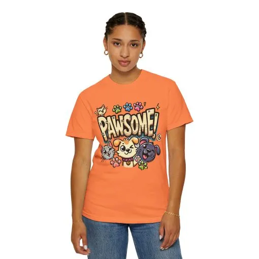 Pawsome Garment-Dyed T-Shirt for Animal Lovers - Image 7