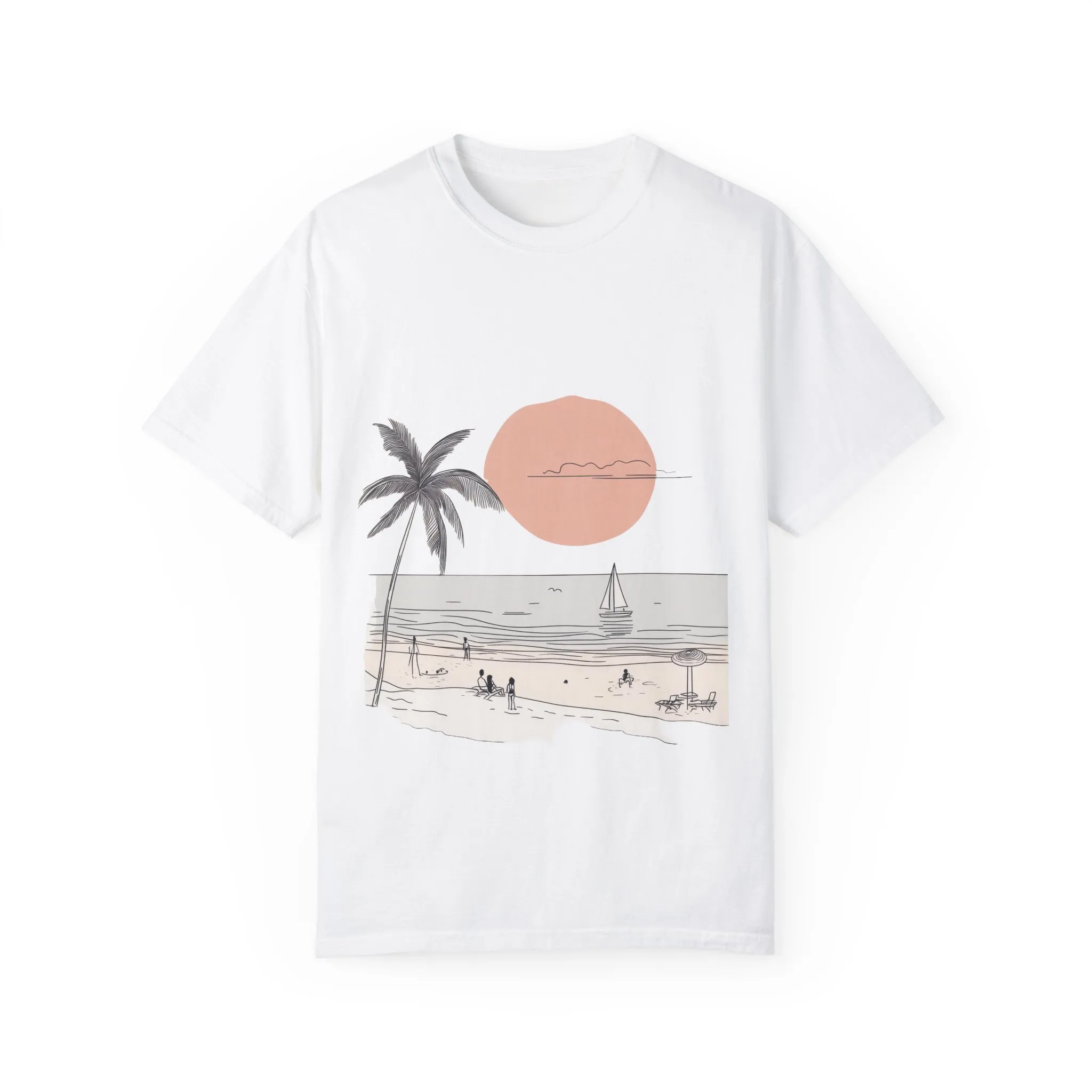 Sunset Beach Vibe Unisex Garment-Dyed T-Shirt - Image 5