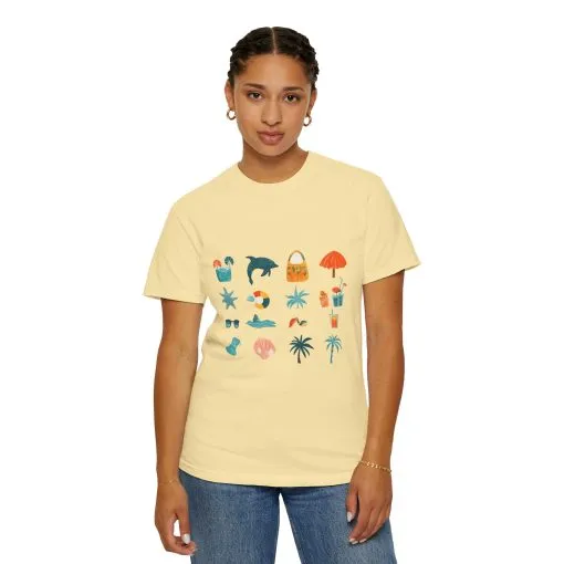 Tropical Vibes Unisex Garment-Dyed T-Shirt | Beach Life Design - Image 11