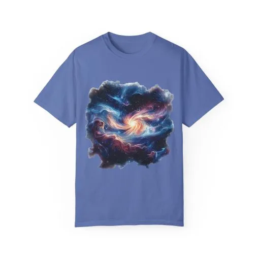 Cosmic Swirl Unisex Garment-Dyed T-Shirt - Perfect for Dreamers and Star Gazers - Image 9