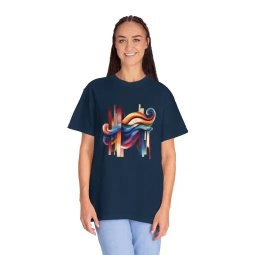 Colorful Abstract Art Unisex Garment-Dyed T-Shirt | Trendy Graphic Tee for Art Lovers - Image 24