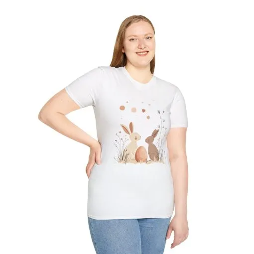 Spring Bunny Love Unisex Softstyle T-Shirt - Cute Floral Design for Easter Celebrations - Image 7