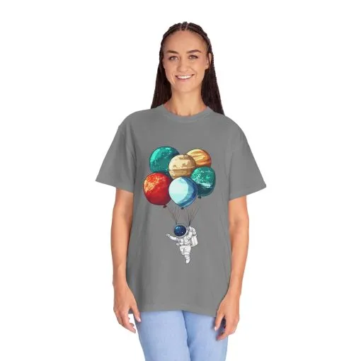 Astronauts and Planets Graphic T-Shirt - Unisex Garment-Dyed Tee - Image 8
