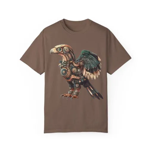 Steampunk Mechanical Bird Unisex Garment-Dyed T-Shirt - Image 21