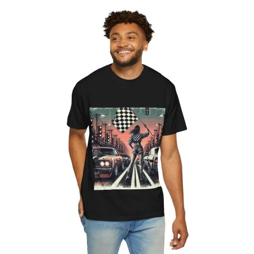 Retro Racing Flag T-Shirt - Unisex Garment-Dyed Tee for Car Enthusiasts - Image 16