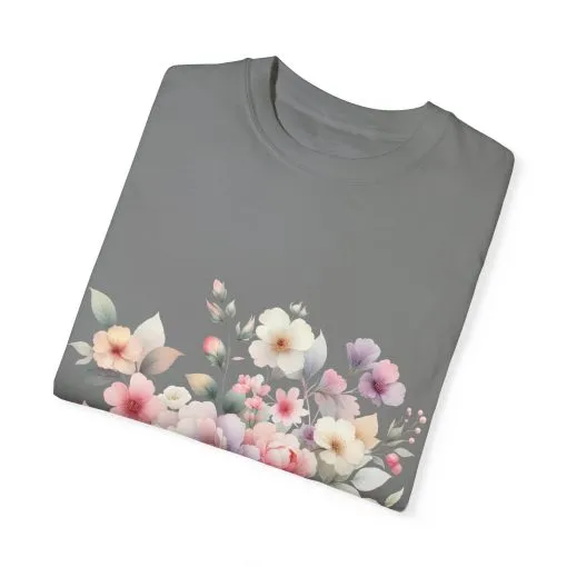 Floral Bliss Unisex Garment-Dyed T-Shirt – Perfect for Spring Celebrations and Everyday Wear - Image 26