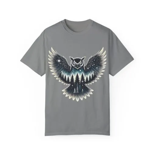 Unisex Garment-Dyed Owl T-Shirt | Nature-Inspired Design for Outdoor Lovers - Image 17