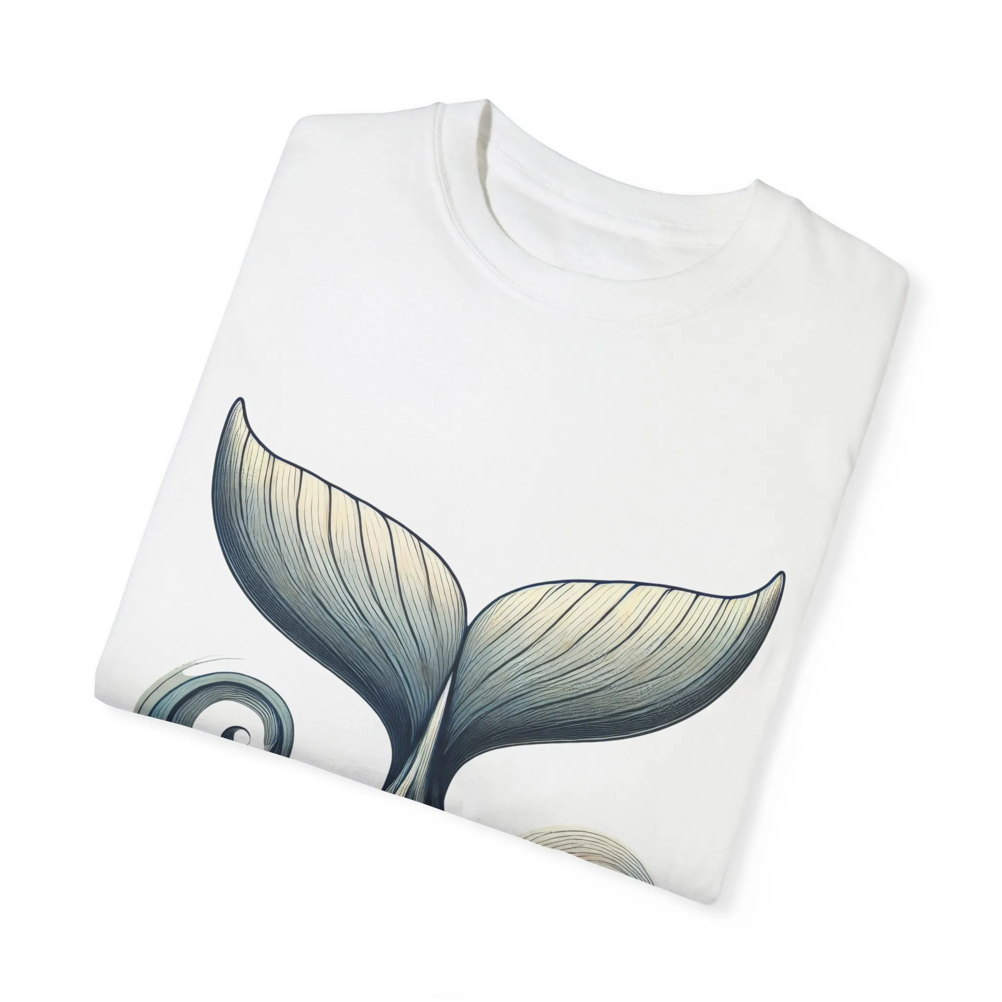 Whale Tail Garment-Dyed T-Shirt, Ocean-Inspired Design for Nature Lovers - Image 6