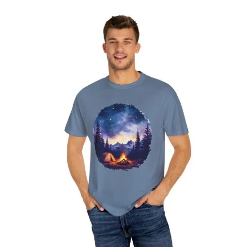 Campfire Night Sky Unisex Garment-Dyed T-Shirt - Image 11