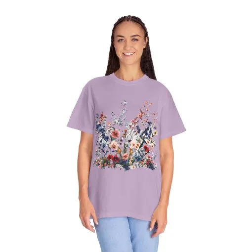 Floral Garden Unisex Garment-Dyed T-Shirt - Nature-Inspired Design - Image 31