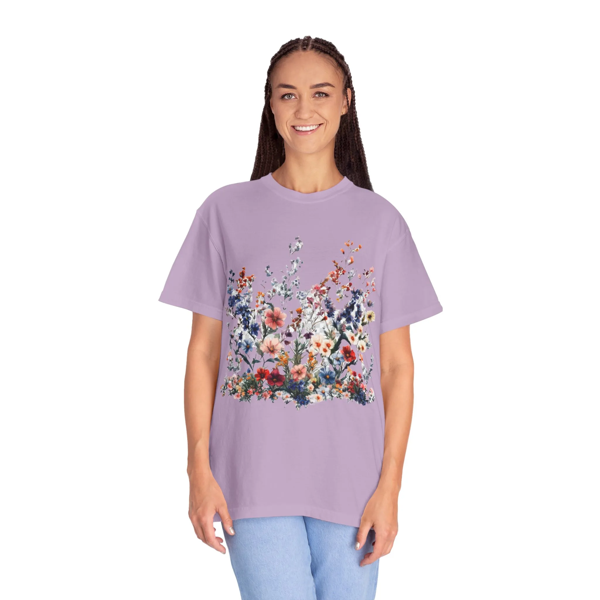Floral Garden Unisex Garment-Dyed T-Shirt - Nature-Inspired Design - Image 31