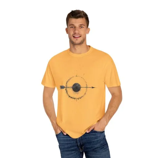Unisex Garment-Dyed T-shirt with Unique Arrow and Target Design - Perfect for Casual Wear and Gifts - Image 20