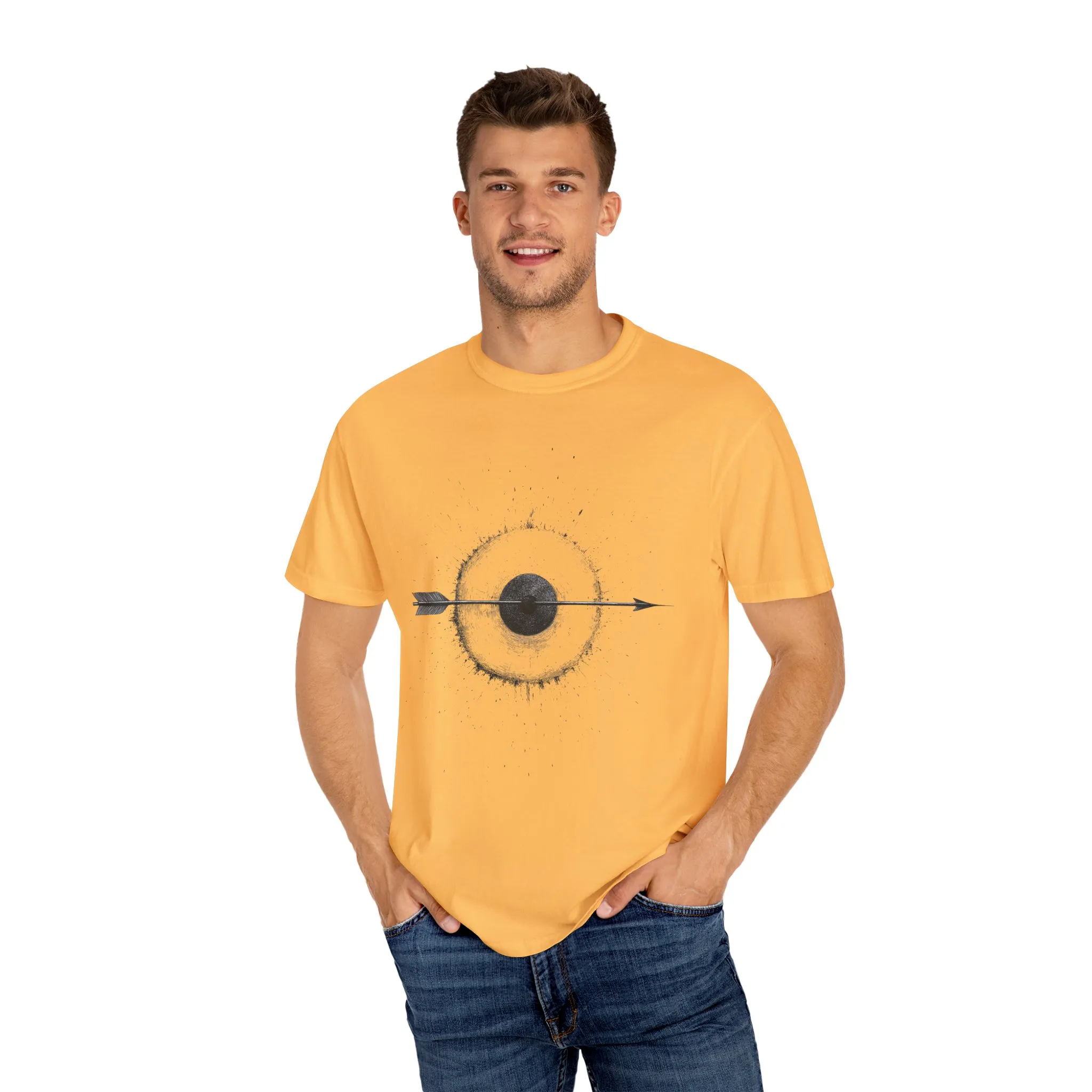 Unisex Garment-Dyed T-shirt with Unique Arrow and Target Design - Perfect for Casual Wear and Gifts - Image 20