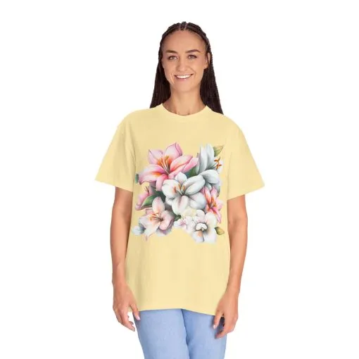 Floral Elegance Unisex Garment-Dyed T-Shirt - Perfect for Spring Celebrations - Image 16