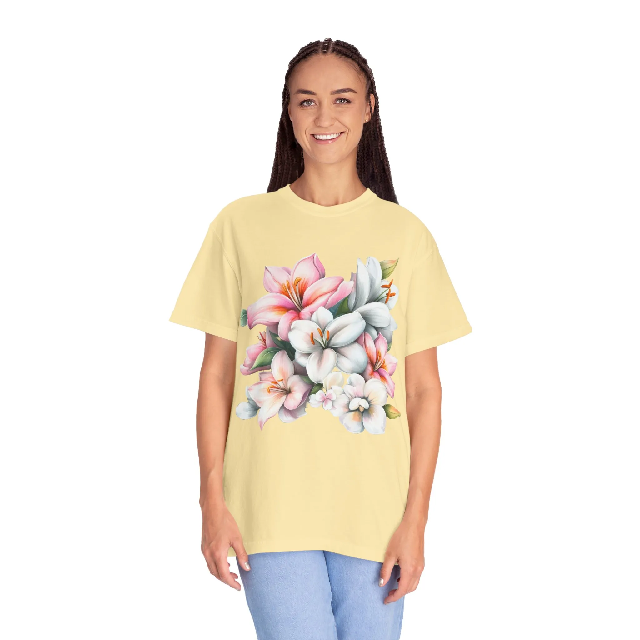 Floral Elegance Unisex Garment-Dyed T-Shirt - Perfect for Spring Celebrations - Image 16