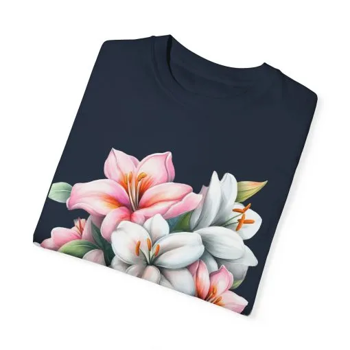 Floral Elegance Unisex Garment-Dyed T-Shirt - Perfect for Spring Celebrations - Image 42