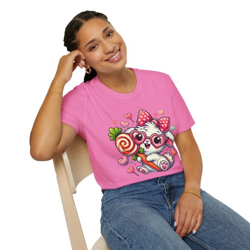 Cute Bunny Love Unisex Softstyle T-Shirt - Perfect for Valentine's Day and Spring Celebrations - Image 75